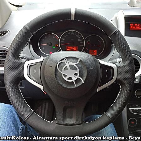 Renault Koleos 2010 Araca Özel Direksiyon Kılıfı (Noktalı Düz)