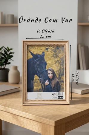 Antik Zarif 13x18 cm Fotoğraf Çerçevesi Camlı Ayaklı Dekoratif Masaüstü & Duvar Tipi Plastik Çerçeve