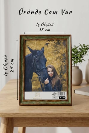 Antik Zarif 18x24 cm Fotoğraf Çerçevesi Camlı Ayaklı Dekoratif Masaüstü & Duvar Tipi Plastik Çerçeve