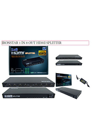 1 İN 8 OUT HDMI SPLITTER TV Monitör Projeksiyon Çoğaltıcı