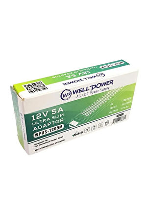 Wellpower 5 Amper 12 Volt Şerit Led Trafosu Ultra Slim Adaptör WPUS-1205M