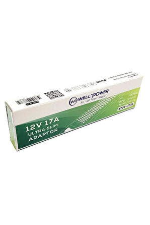Wellpower 17 Amper 12 Volt Şerit Led Trafosu Ultra Slim Adaptör WPUS-1217M