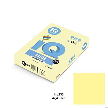 Iq Color A4 Renkli Fotokopi Kağıdı Açık Sarı 80 Gr 1 Koli 5 Paket