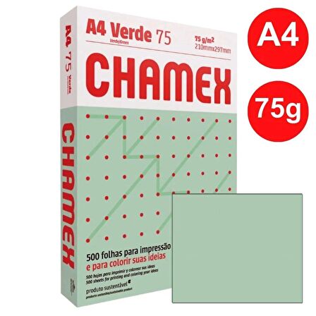 Chamex A4 Renkli Fotokopi Kağıdı 75 gr Açık Yeşil 500 Ad