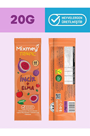 İncir + Hurma Karma Meyve Bar | Vegan, Doğal ve Glutensiz Sağlıklı Atıştırmalık 20g x 24 Adet
