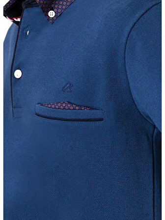 POLOKOTON % 100 PAMUK İndigo Renk Erkek Polo Yaka Cepli Kısa Kollu T-Shirt – Şık ve Rahat Tasarım