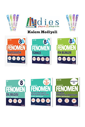 Fenomen 8. Sınıf Matematik+Fen+Türkçe+Dil Bilgisi+Yazım Kuralları+Deyimler A. (A SET) Soru Bankaları
