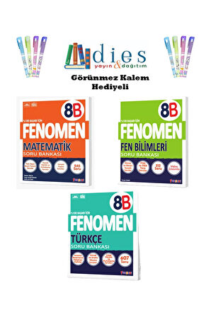 Fenomen 8. Sınıf Matematik-Fen Bil.-Türkçe Soru Bankaları (B SET) ( 3 Kitap )