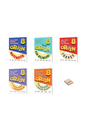 Orjin LGS 8. Sınıf Matematik Fen Türkçe İnkılap ve Din Etkinlikli Konu Özetli Soru Bankası 5li Set