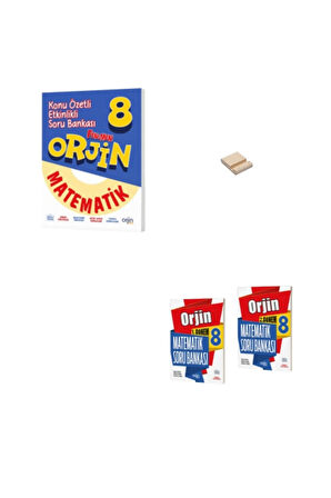 Orjin LGS 8. Sınıf Matematik Konu Özetli 1 ve 2. Dönem Soru Bankası Seti
