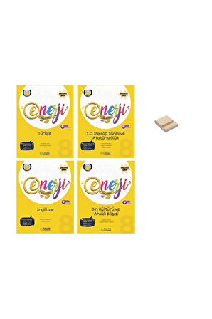LGS 8. Sınıf Enerji Türkçe İnkılap Din ve İngilizce 4lü Soru Bankası Seti