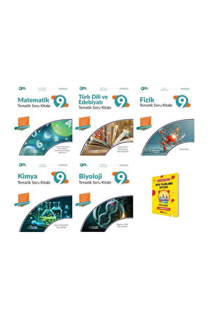 9. Sınıf 2025 Matematik Edebiyat Fizik Kimya ve Biyoloji Tematik Soru Kitabı Sayısal 5li Set