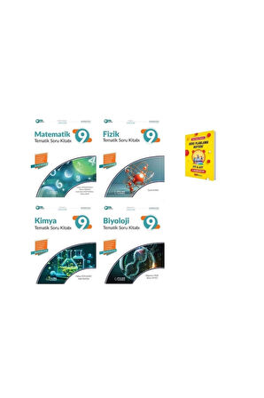9. Sınıf 2025 Matematik Fizik Kimya ve Biyoloji Tematik Soru Kitabı 4lü Set