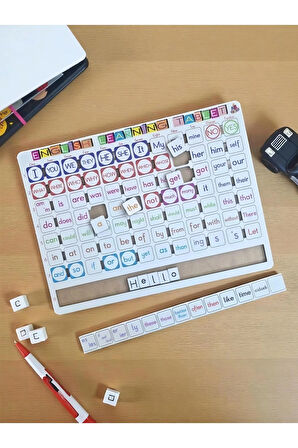 Ahşap İngilizce Eğitim Seti (İngilizce Öğreniyorum Tableti) - (Büyük Ölçü 39x29 Cm)