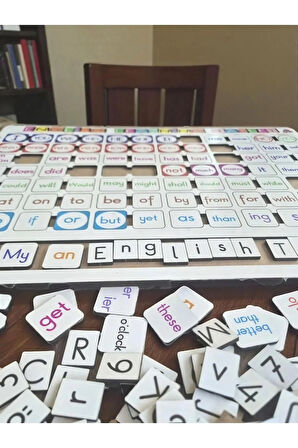 Ahşap İngilizce Eğitim Seti (İngilizce Öğreniyorum Tableti) - (Büyük Ölçü 39x29 Cm)