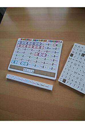 Ahşap İngilizce Eğitim Seti (İngilizce Öğreniyorum Tableti) - (Büyük Ölçü 39x29 Cm)