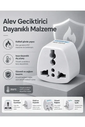 ABD US Fişli Priz Dönüştürücü Adaptör Universal Seyahat Priz Çevirici EU UK AU CN Giriş Destekli Çok Amaçlı Dünya Priz Adaptörü Telefon Laptop Şarj Cihazı Uyumlu Beyaz