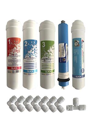 Ihlas Aura Cebilon Plus Uyumlu Su Arıtma Cihazı 12 Inç Inline 5'li Membranlı Filtre Seti