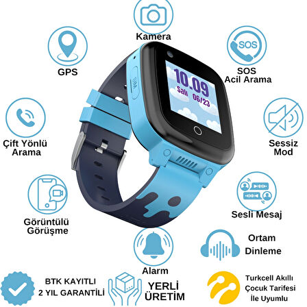 İNO25 Uz Akıllı Çocuk Saati Sim Kartlı Ve Görüntülü Görüşme Gps Özellikli(BTK KAYITLI-YERLİ ÜRETİM)