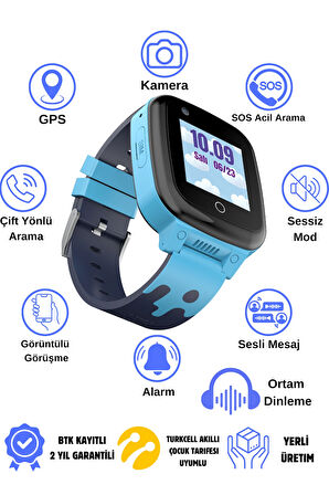 İNO25 Uz Akıllı Çocuk Saati Sim Kartlı Ve Görüntülü Görüşme Gps Özellikli(BTK KAYITLI-YERLİ ÜRETİM)