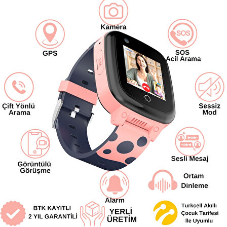 İNO25 Uz Akıllı Çocuk Saati Sim Kartlı Ve Görüntülü Görüşme Gps Özellikli(BTK KAYITLI-YERLİ ÜRETİM)