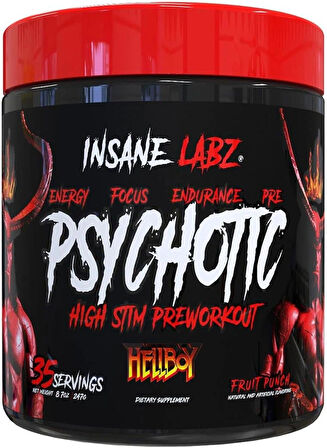 Insane Labz Hellboy Psychotic PreWorkout Nitric Oxide Boosts Focus Energy 35 Servis