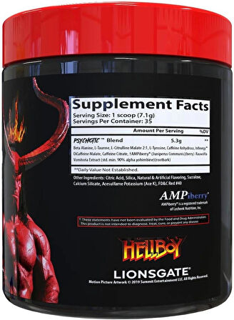 Insane Labz Hellboy Psychotic PreWorkout Nitric Oxide Boosts Focus Energy 35 Servis