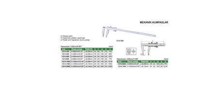 1214-500 Insize Mekanik Kumpas 0-500 mm