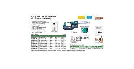 3108-25A Dijital Mikrometre 0-25 mm