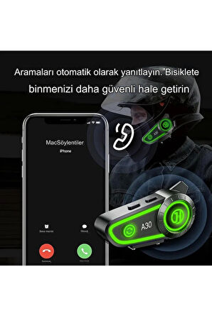  Motosiklet Kask Kulaklık İnterkom Işıklı Su Geçirmez Motor Kurye Kask Bluetooth Kulaklık