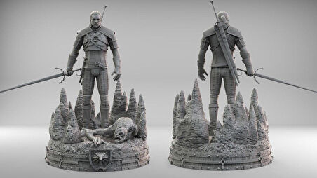 The Witcher 'Geralt' Kılıçlı Figürü - 10 cm