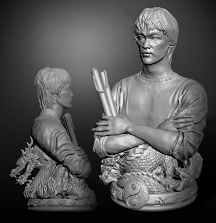 Hollywood 'Bruce Lee' Büst Figürü - 15 cm