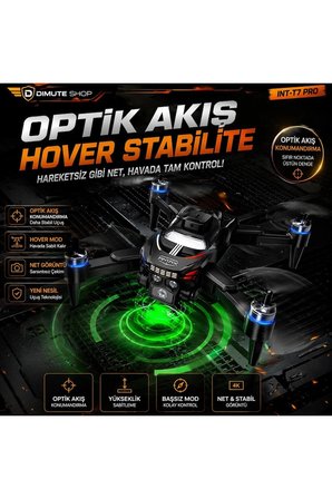 Katlanabilir 4K Kamera Drone | Wifi Fpv, 360° Takla, Işık Sensörü INT-T7 PRO