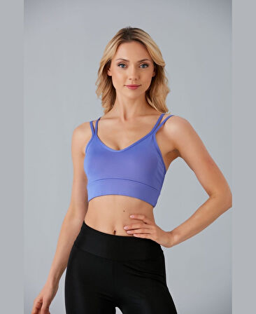 Aurafit V Yaka Arkası Çapraz İp Askılı Tasarım Spor Sütyeni/Büstiyer-9024