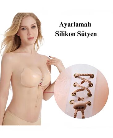 Dekolte Kıyafetler İçin Önden Asansörlü Silikon Görünmez Sütyen -1025