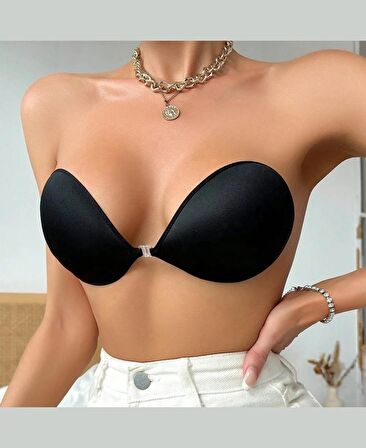 Intive Yapışkan Straplez Double Push-up El Cuplı Sırtsız Dekolte Sütyen-1326
