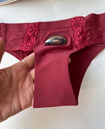 Orijinal Lazer Kesim Üstün Kalite Spandex Invisible Dikişsiz Dantelli Slip- 2804