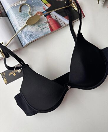 Siyah Dekolte Kıyafetler İçin Cuplı Desteksiz Balenli Sütyen