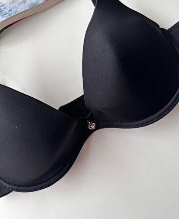 Siyah Dekolte Kıyafetler İçin Cuplı Desteksiz Balenli Sütyen