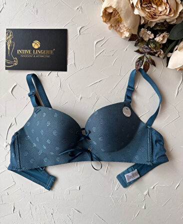 Alice İthal Balensiz Push-up Çiçek Desenli Önden Kurdeleli Sütyen