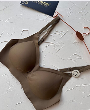Carma İthal Balensiz Dikişsiz İce-Silk Yarı Push-up İnce Askılı Sütyen