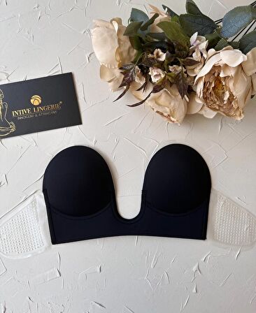 Intive Göğüs ve Sırt Dekolte Kıyafetler İçin Balenli Hayalet Push-up Büstiyer Sütyen