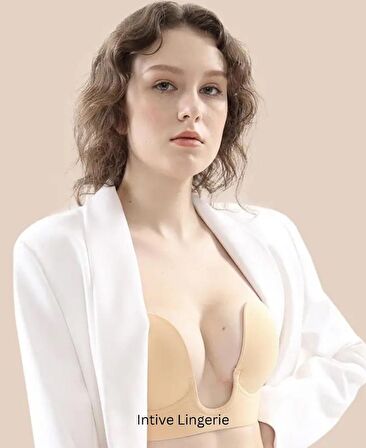 Intive Göğüs ve Sırt Dekolte Kıyafetler İçin Balenli Hayalet Push-up Büstiyer Sütyen