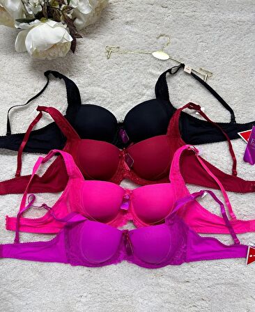 FK Lingerie Dantelli Push-up Balenli İthal Kaliteli Sütyen (Fırsat Ürünü)- 189