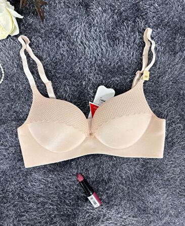 Günlük Kullanım Lazer Kesim Push-up Destekli Yumuşak Sütyen (Ekru, Pudra, Siyah, Yeşil)