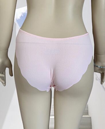 Mikro Lazer Kaşkorse Fitilli Kumaş Normal Bel Dikişsiz Slip/Külot