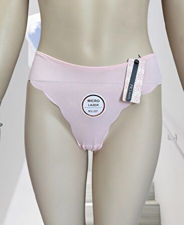 Mikro Lazer Kaşkorse Fitilli Kumaş Normal Bel Dikişsiz Slip/Külot