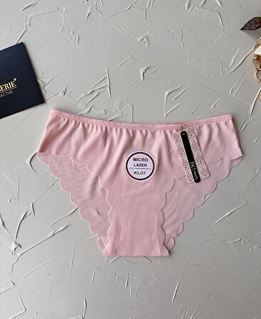 Mikro Lazer Kaşkorse Fitilli Kumaş Normal Bel Dikişsiz Slip/Külot