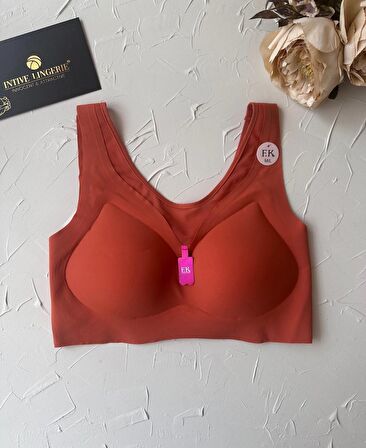 Isabel Tül Detaylı İthal Dikişsiz Balensiz İce-Silk Bralet-Spor Sütyeni -681