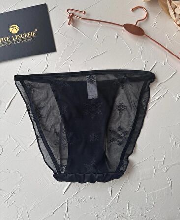 Lucia Japon Style Arkası Tül Saten Kurdele Detaylı Cheeky Külot/Slip-2858
